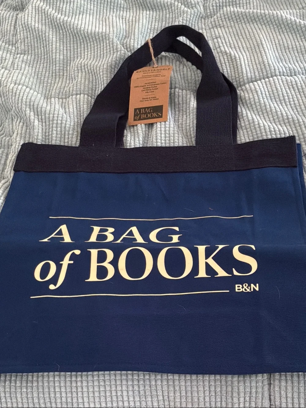 Barnes & Noble Navy and Cream 'A Bag of Books' Tote
